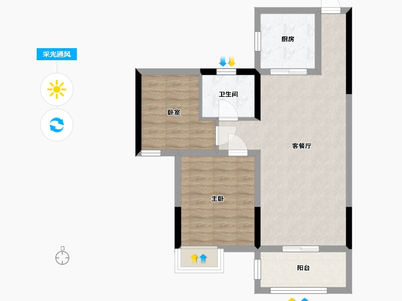 四川省-成都市-98号府邸拾光里-63.29-户型库-采光通风