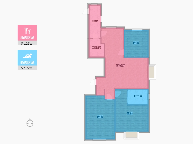 山东省-烟台市-黄海明珠山庄-100.00-户型库-动静分区