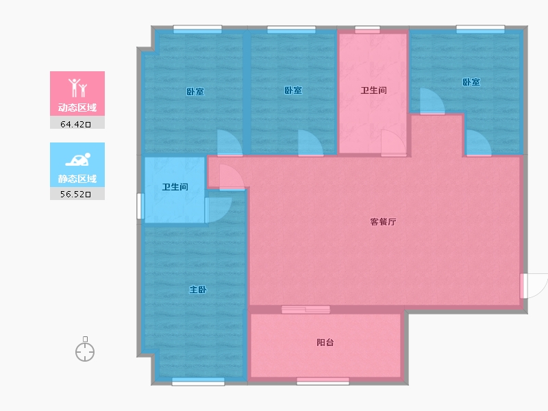 湖北省-武汉市-港湾江城-103.20-户型库-动静分区