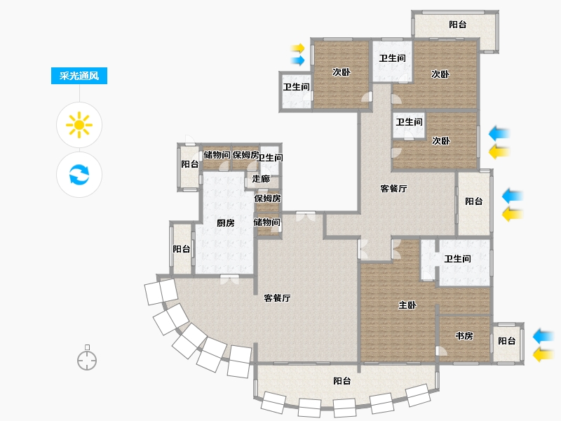 上海-上海市-汤臣一品-477.60-户型库-采光通风