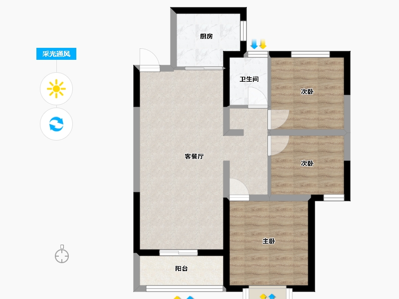 山西省-晋城市-紫东国际小区-83.00-户型库-采光通风