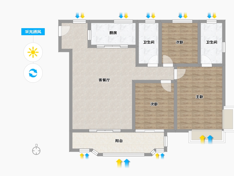 河北省-邢台市-天一城-北区-110.40-户型库-采光通风