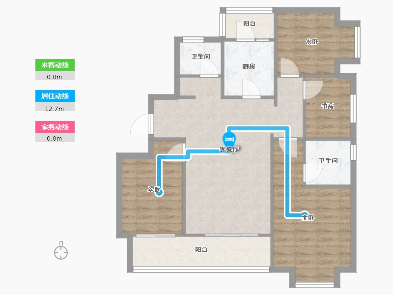 云南省-昆明市-首创誉华洲-88.00-户型库-动静线