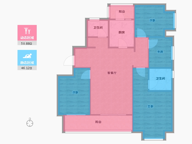 云南省-昆明市-首创誉华洲-88.00-户型库-动静分区