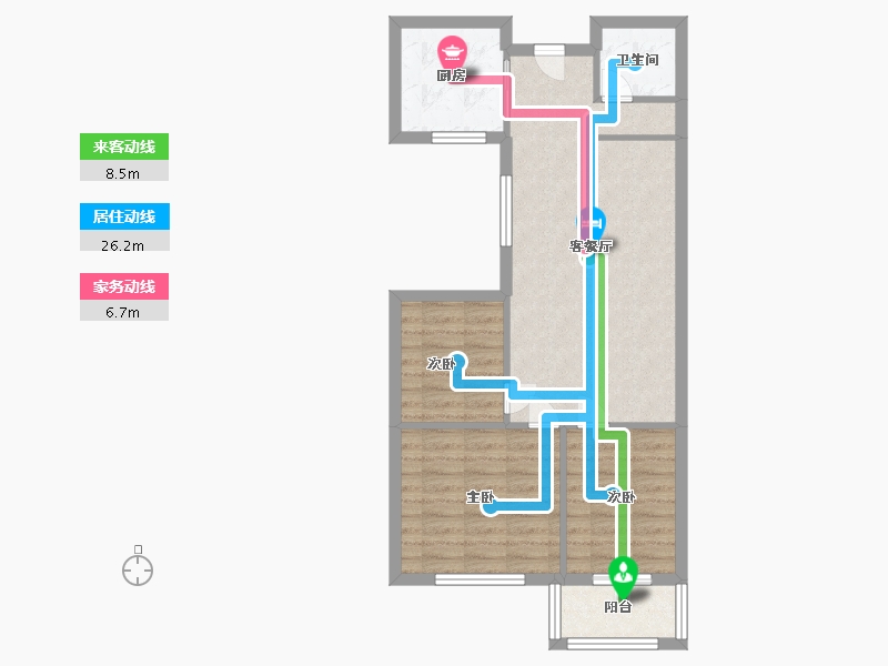 河北省-廊坊市-雷捷时代广场-67.34-户型库-动静线