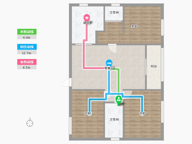 广东省-广州市-北庄大厦-96.00-户型库-动静线