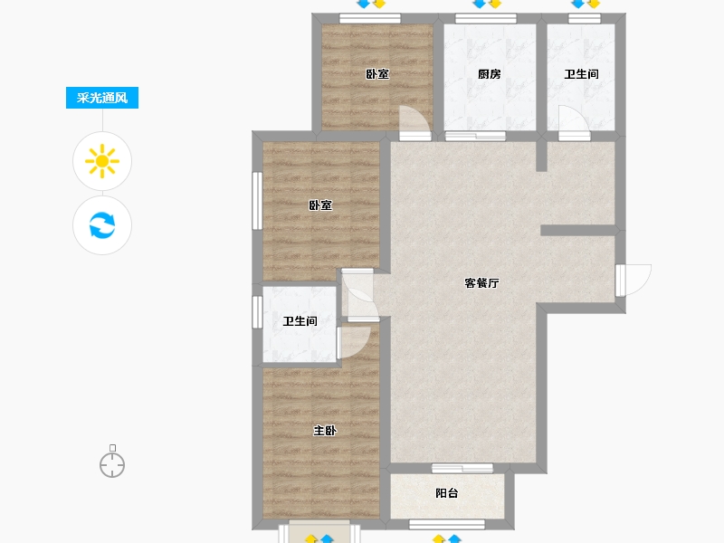 陕西省-榆林市-学府名苑-98.00-户型库-采光通风