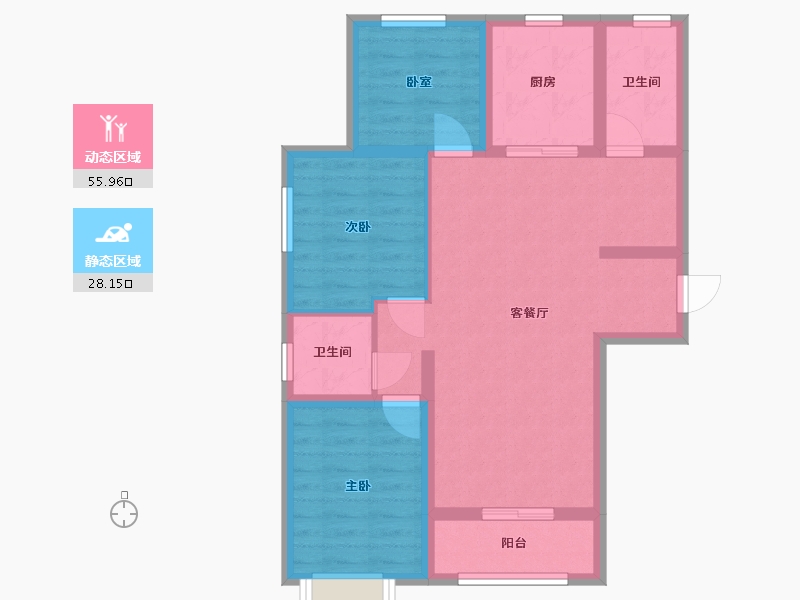 陕西省-榆林市-学府名苑-98.00-户型库-动静分区