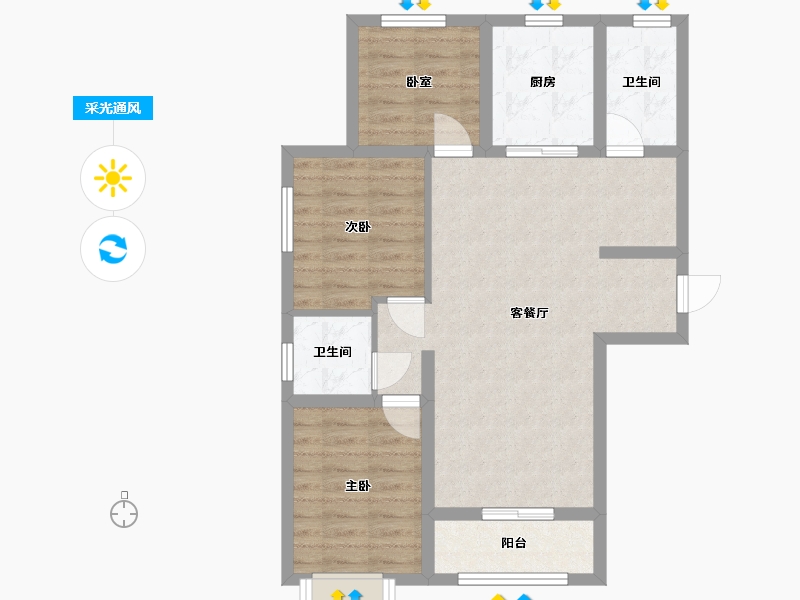 陕西省-榆林市-学府名苑-98.00-户型库-采光通风