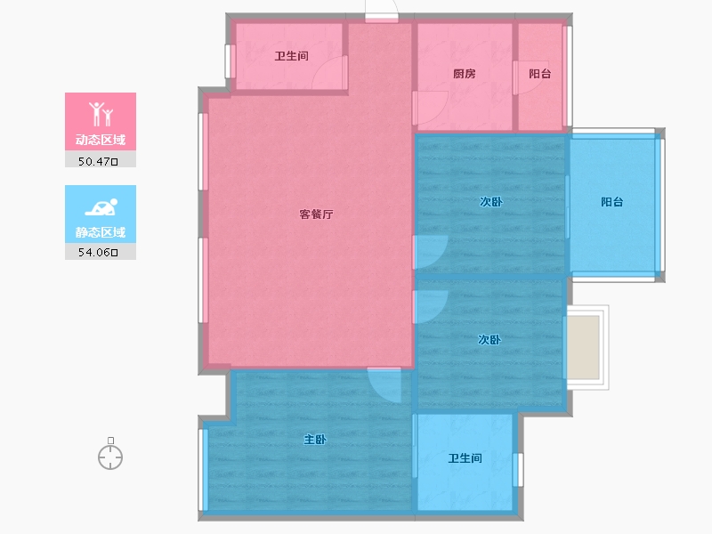 四川省-成都市-中大·君悦金沙5期君郎院-92.80-户型库-动静分区