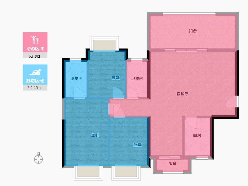 广西壮族自治区-南宁市-绿地朗峯-90.40-户型库-动静分区