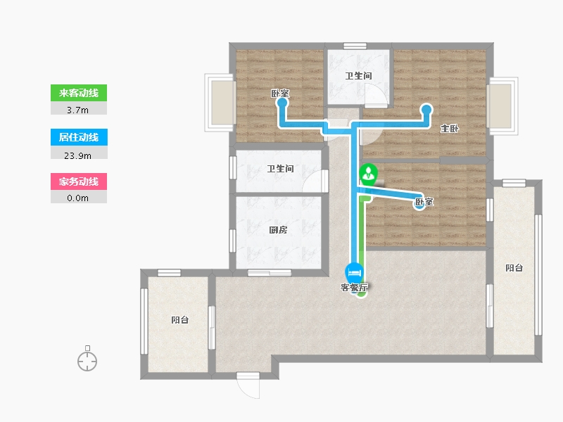 湖北省-咸宁市-通城东方御府-107.36-户型库-动静线