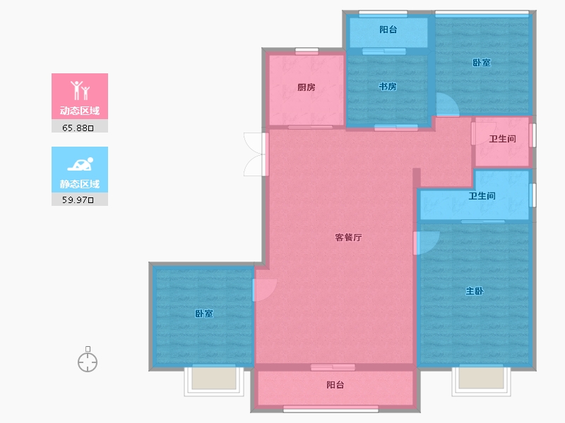 陕西省-西安市-保利·天珺-114.28-户型库-动静分区