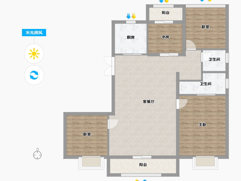 陕西省-西安市-保利·天珺-114.28-户型库-采光通风