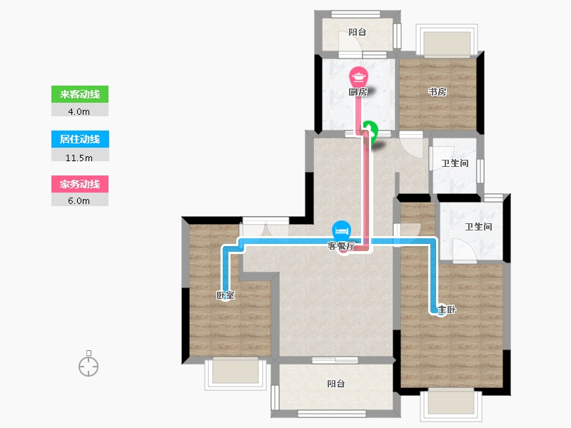 四川省-成都市-国贸锦原-80.68-户型库-动静线