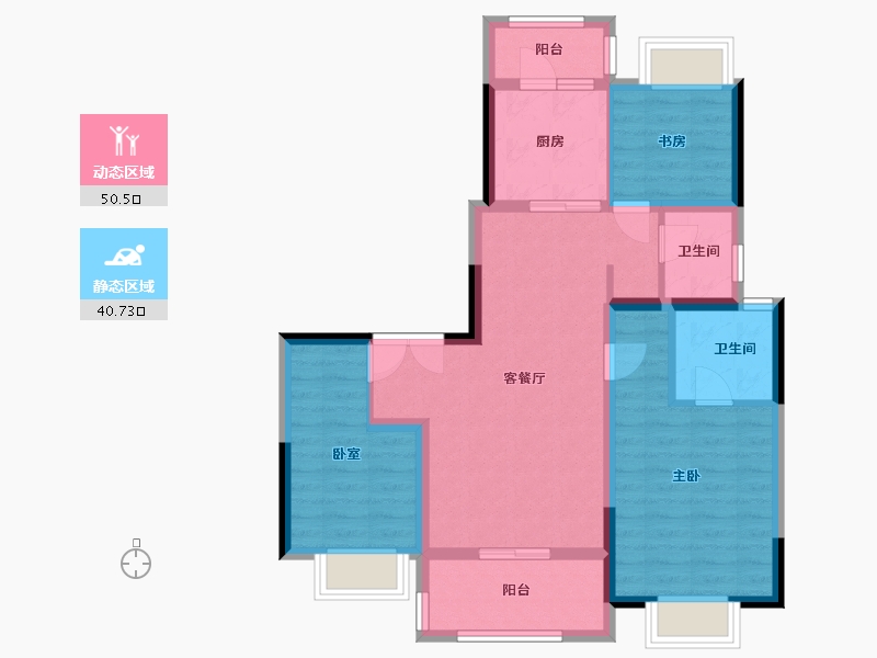 四川省-成都市-国贸锦原-80.68-户型库-动静分区