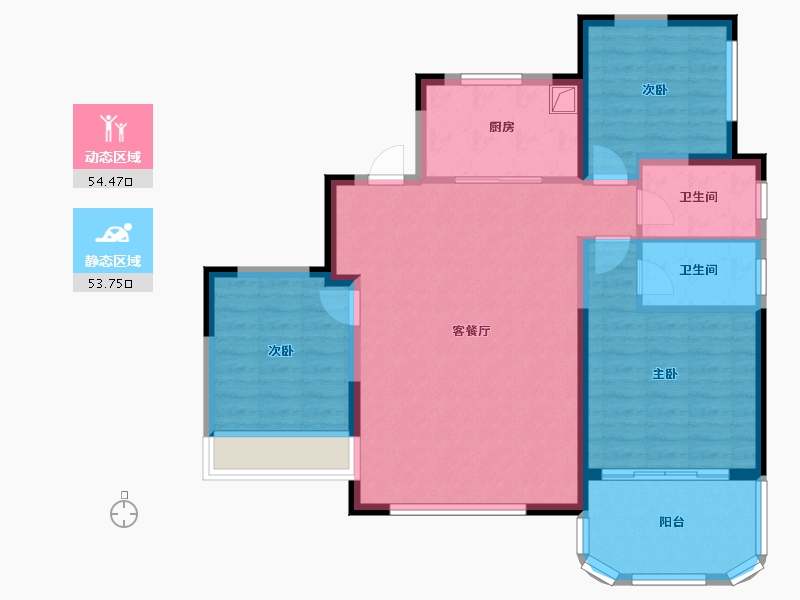 陕西省-西安市-华润置地世园润府-97.60-户型库-动静分区