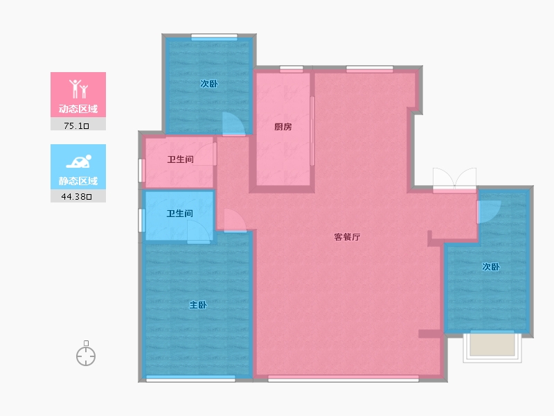 河北省-石家庄市-城发投·云和赋-108.59-户型库-动静分区