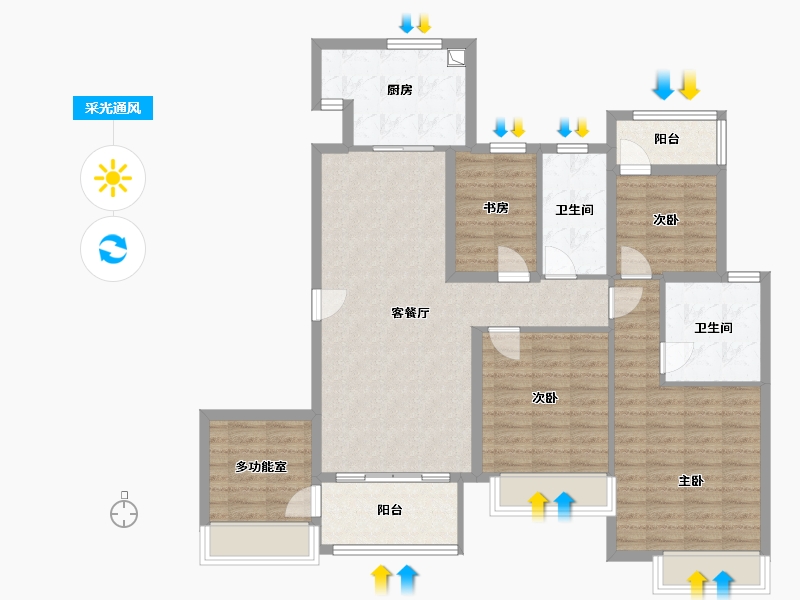 江苏省-徐州市-娇山府-113.00-户型库-采光通风