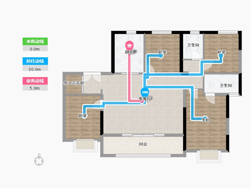 陕西省-西安市-未央城建绿城·桂语未央-114.35-户型库-动静线