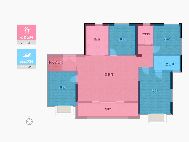 陕西省-西安市-未央城建绿城·桂语未央-114.35-户型库-动静分区