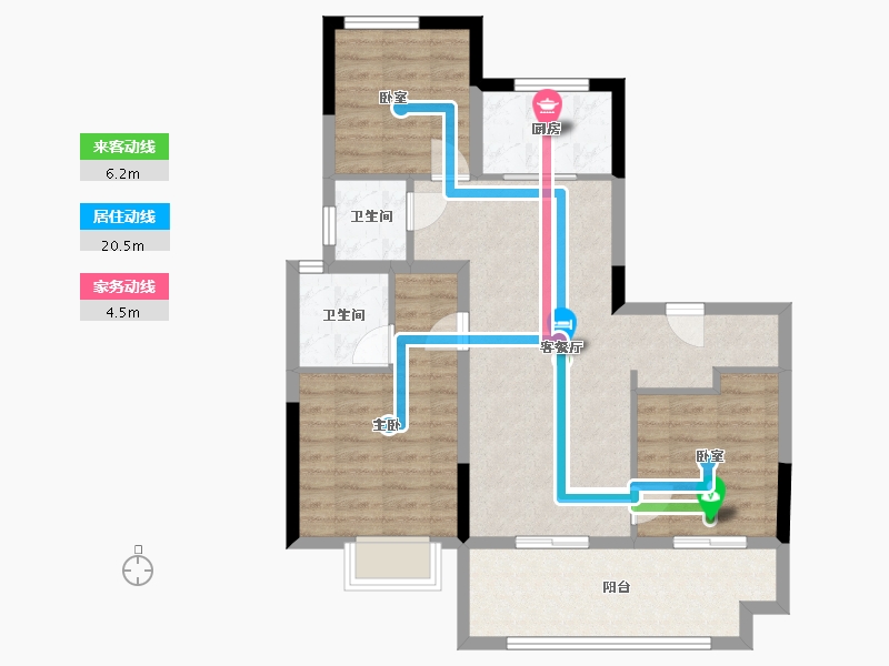 浙江省-宁波市-官山印小区-82.55-户型库-动静线