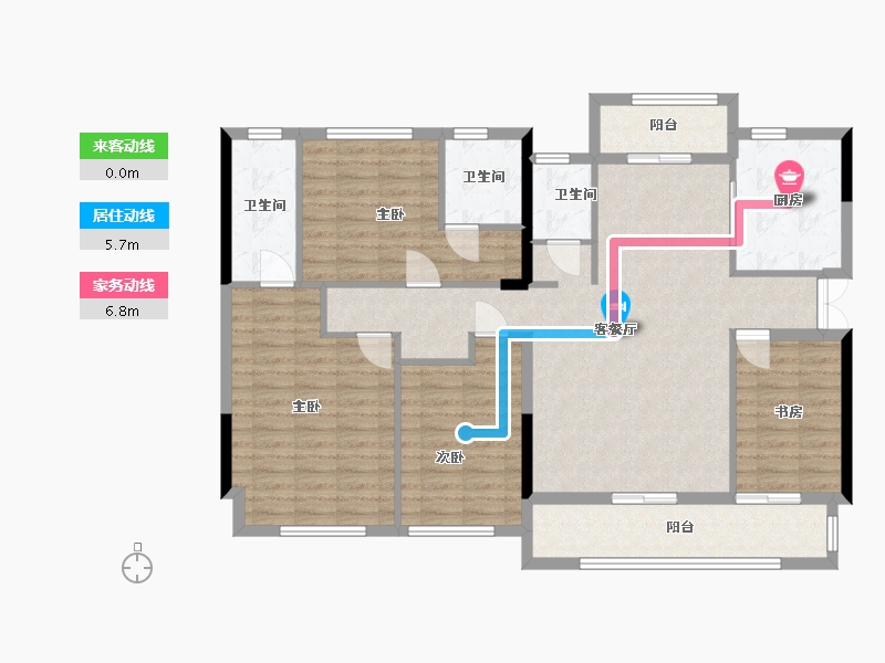 四川省-成都市-嘉禾华府-124.11-户型库-动静线