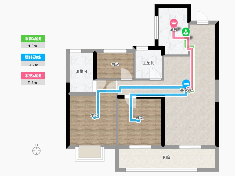 浙江省-温州市-龙湖揽境-78.76-户型库-动静线