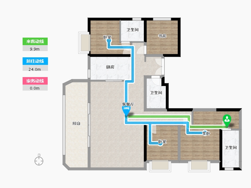 陕西省-西安市-华润置地世园润府-133.37-户型库-动静线