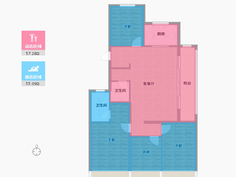 浙江省-杭州市-兴耀玉珊瑚-101.60-户型库-动静分区