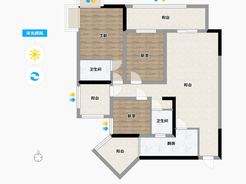 重庆-重庆市-学府水岸-97.42-户型库-采光通风