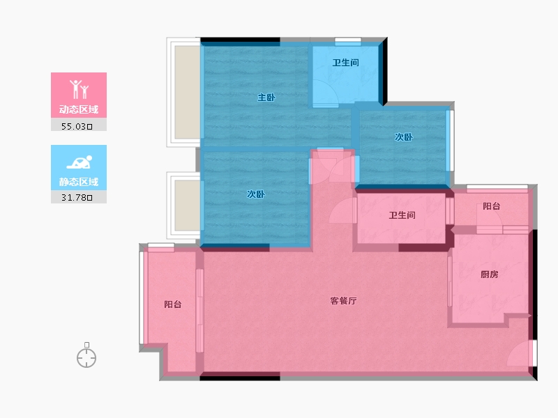 广东省-江门市-合生云山帝景-77.00-户型库-动静分区