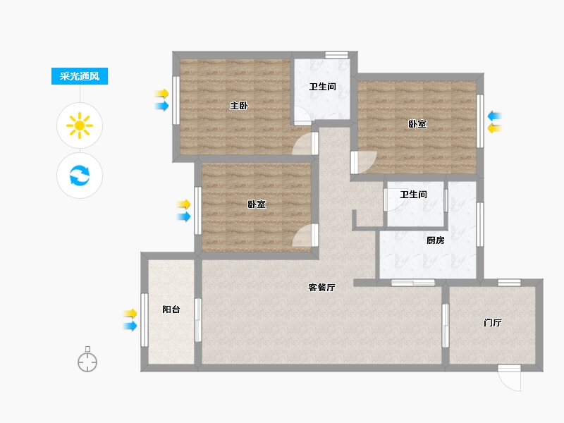 广西壮族自治区-玉林市-盛世翰林杏林居-121.00-户型库-采光通风