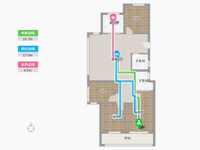 浙江省-杭州市-绿城锦海棠-102.74-户型库-动静线