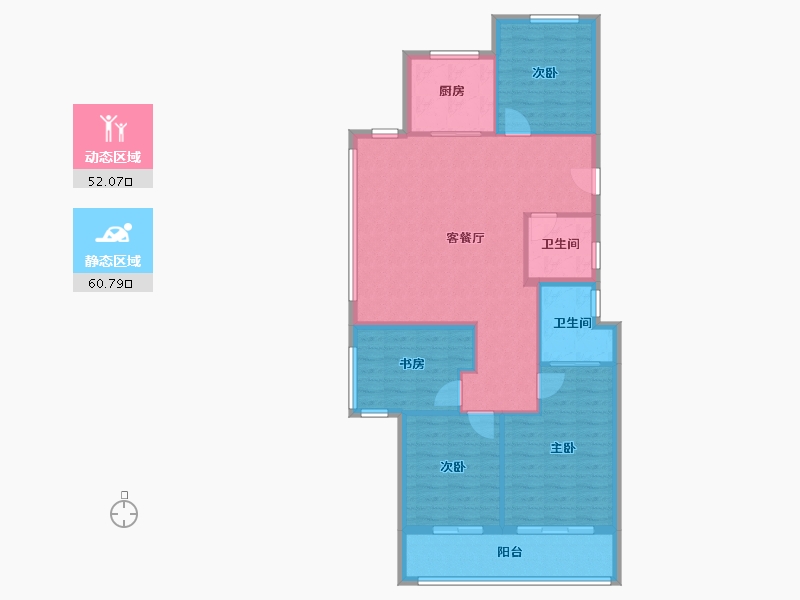 浙江省-杭州市-绿城锦海棠-102.74-户型库-动静分区