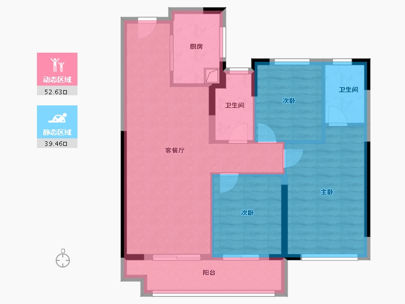 福建省-漳州市-建发朗云-82.40-户型库-动静分区