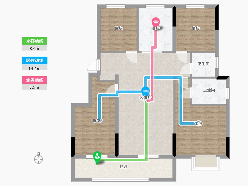 浙江省-绍兴市-鸿熙雅苑-102.40-户型库-动静线