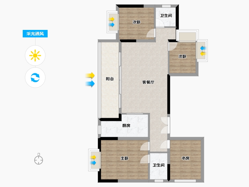 四川省-成都市-国贸锦原-103.01-户型库-采光通风