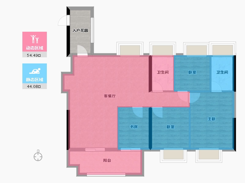 广东省-中山市-万科深业·湾中新城原墅-94.67-户型库-动静分区