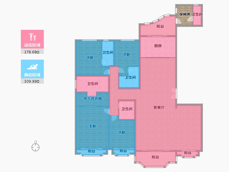 陕西省-西安市-曲江星河湾花园-271.56-户型库-动静分区