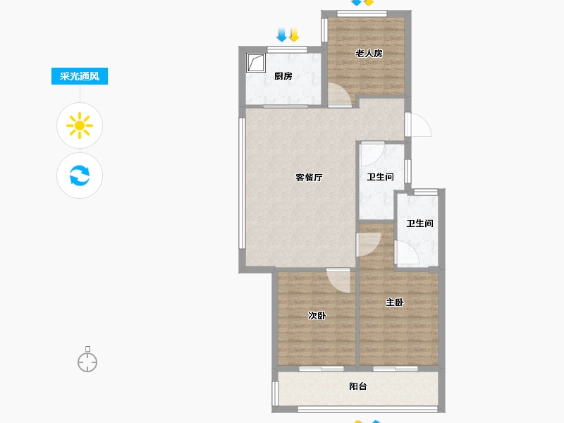 浙江省-宁波市-保利·汀澜瑧悦-94.40-户型库-采光通风