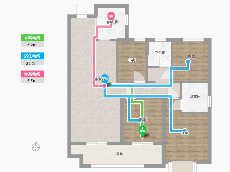 福建省-漳州市-建发朗云-88.66-户型库-动静线