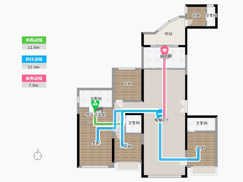 陕西省-西安市-曲江星河湾花园-173.59-户型库-动静线