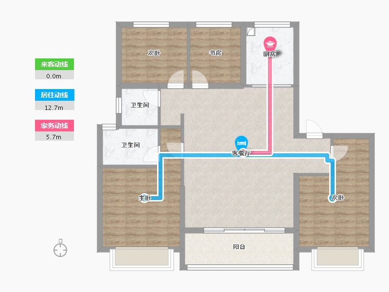 浙江省-宁波市-保利·明州瑧悦府-103.20-户型库-动静线