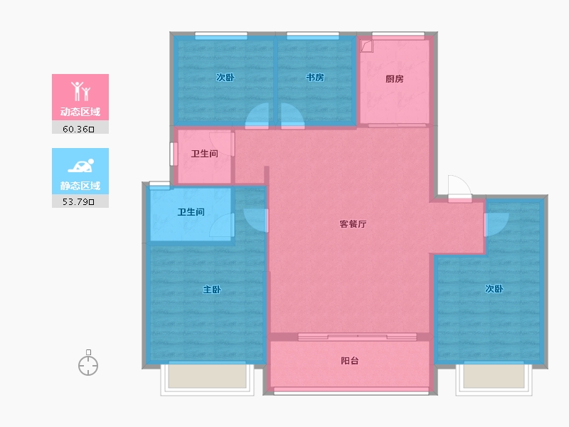 浙江省-宁波市-保利·明州瑧悦府-103.20-户型库-动静分区