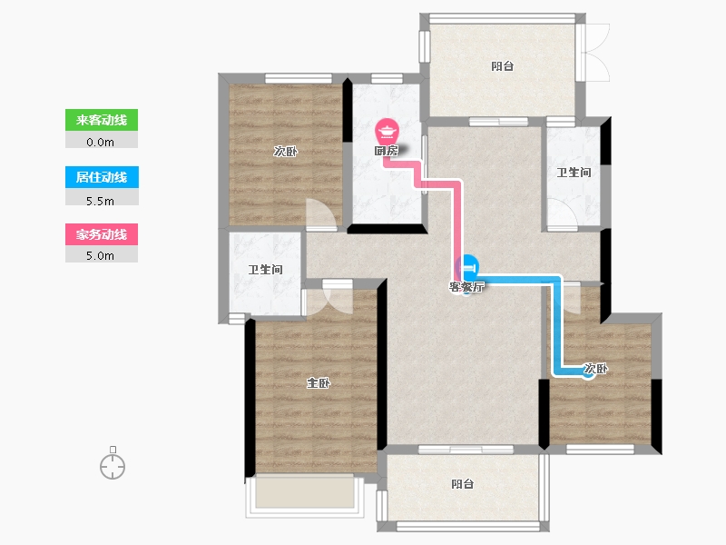 贵州省-遵义市-凤凰山居-92.80-户型库-动静线