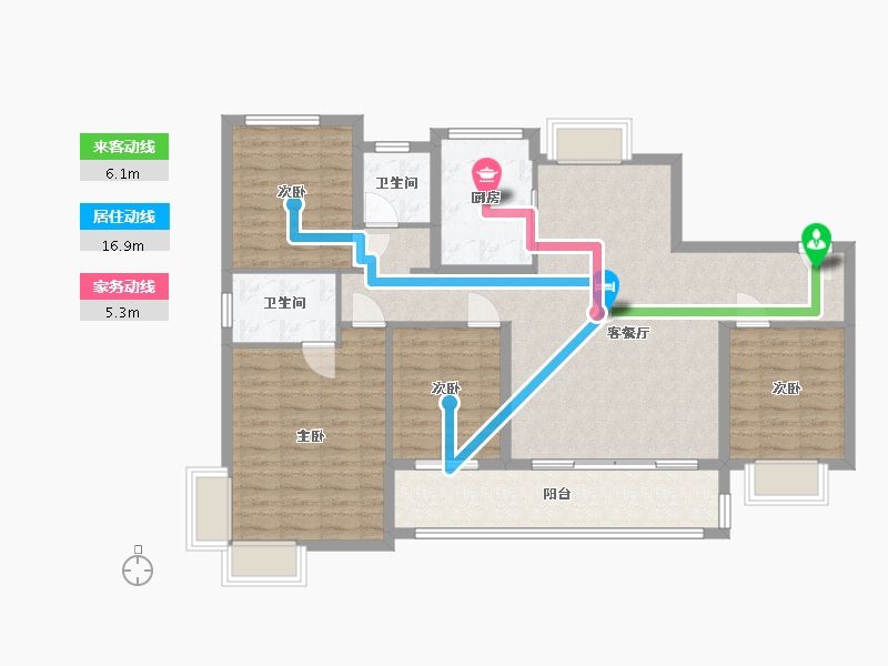 福建省-漳州市-建发朗云-114.40-户型库-动静线