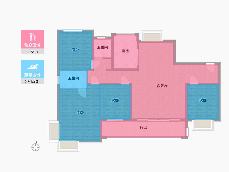 福建省-漳州市-建发朗云-114.40-户型库-动静分区