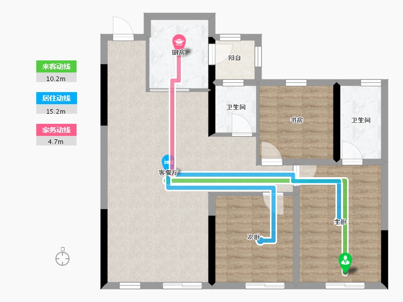 湖南省-常德市-白马湖壹号-85.41-户型库-动静线