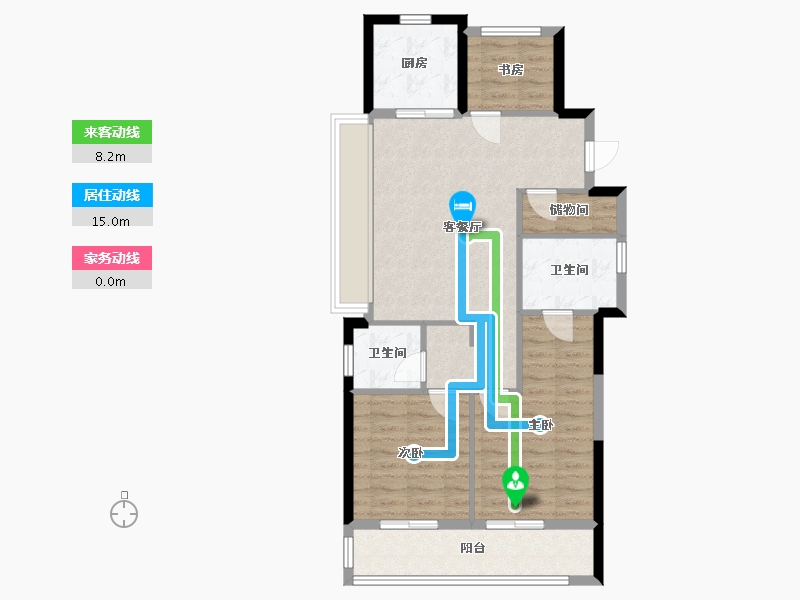 浙江省-温州市-龙湖揽境-78.72-户型库-动静线